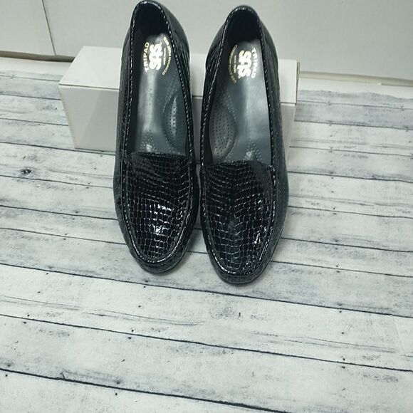 SAS Tripad Comfort Croc. Design Slip On Loafer Black Patrnt Leather women's 11N - Picture 10 of 10